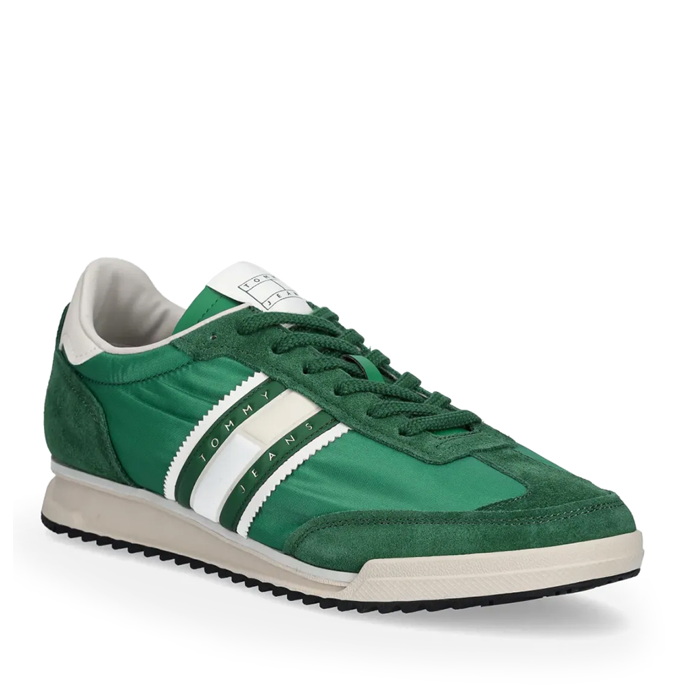 Sneakers bărbați Tommy Jeans verzi din piele întoarsă 3419BP1527V