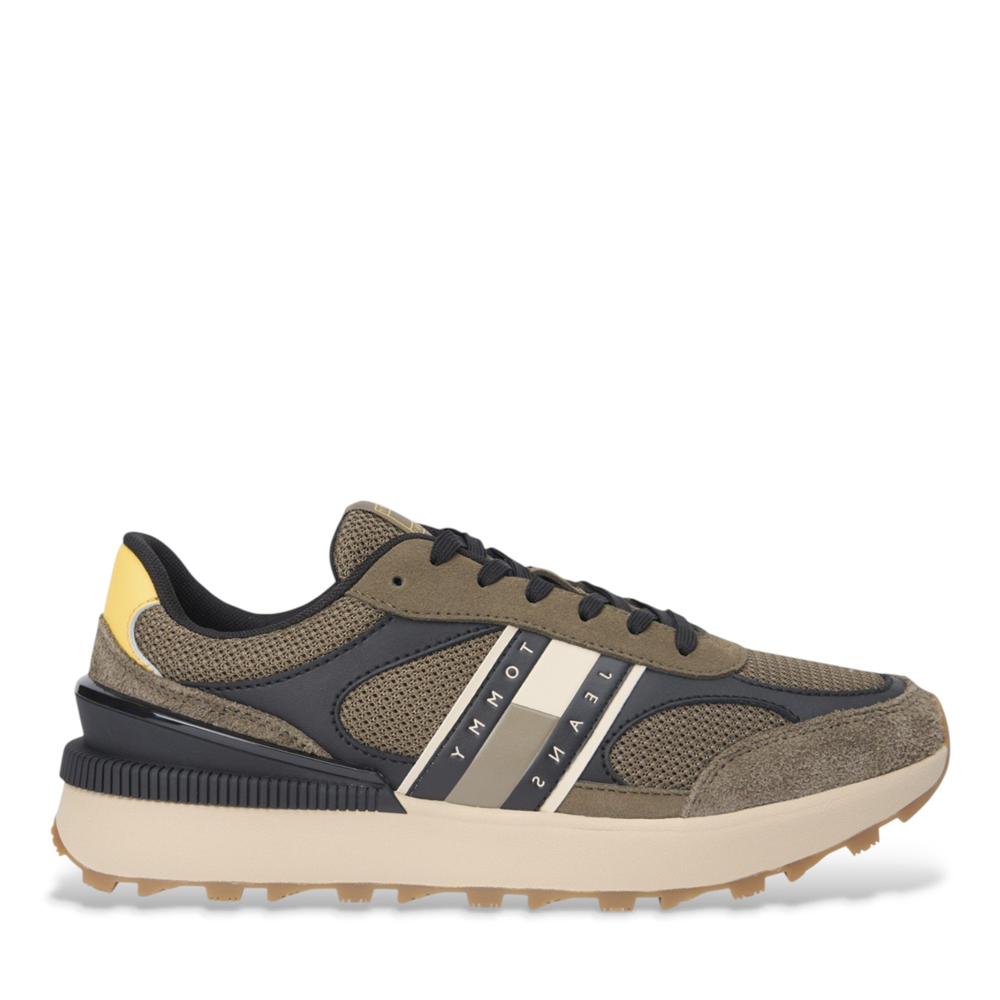Sneakers bărbați Tommy Hilfiger khaki din piele și textil 3410BP1537VKA