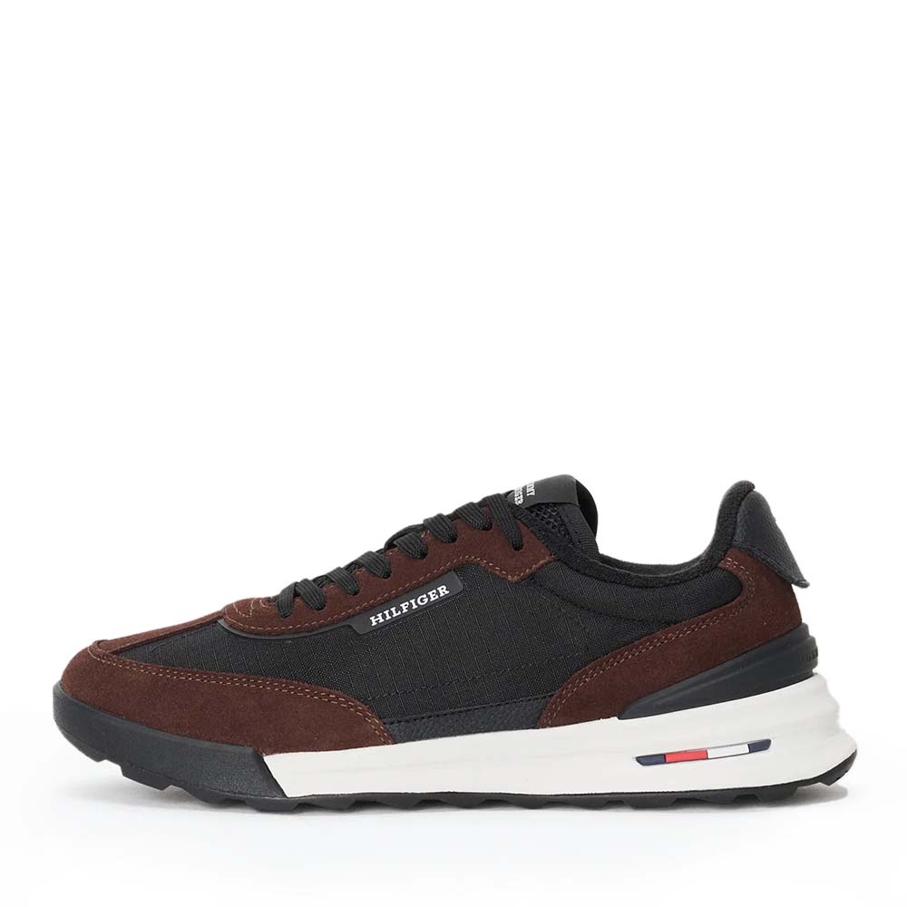 Sneakers bărbați Tommy Hilfiger negri din piele și textil 3410BP5640VN
