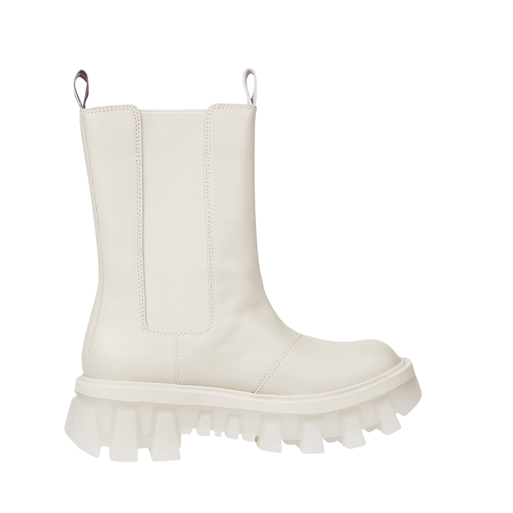 Ghete tip chelsea femei Tommy Hilfiger bej din piele 3416DC2196BE