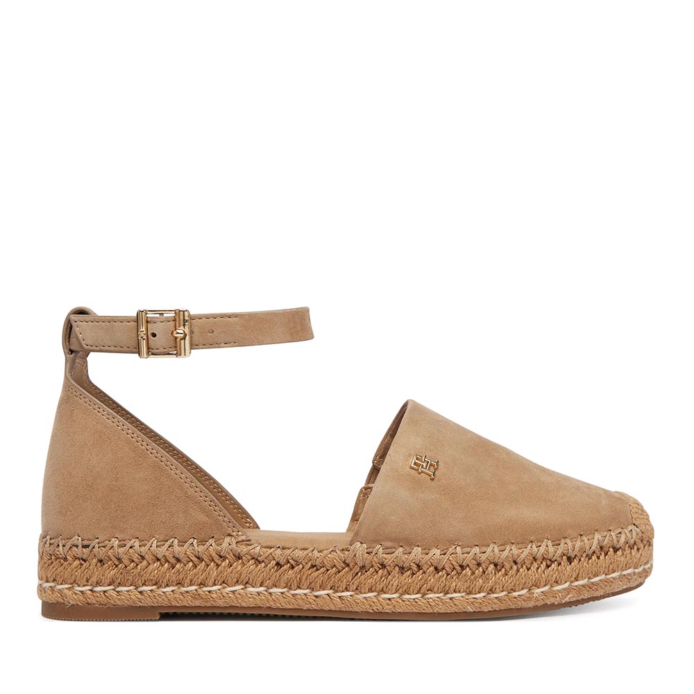 Espadrile femei Tommy Hilfiger maro deschis din piele întoarsă 3411DE9144VBE