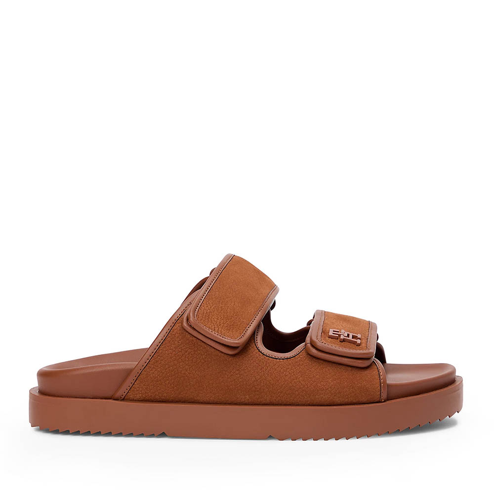 Saboți femei Tommy Hilfiger maro din piele 3411DST9298CO