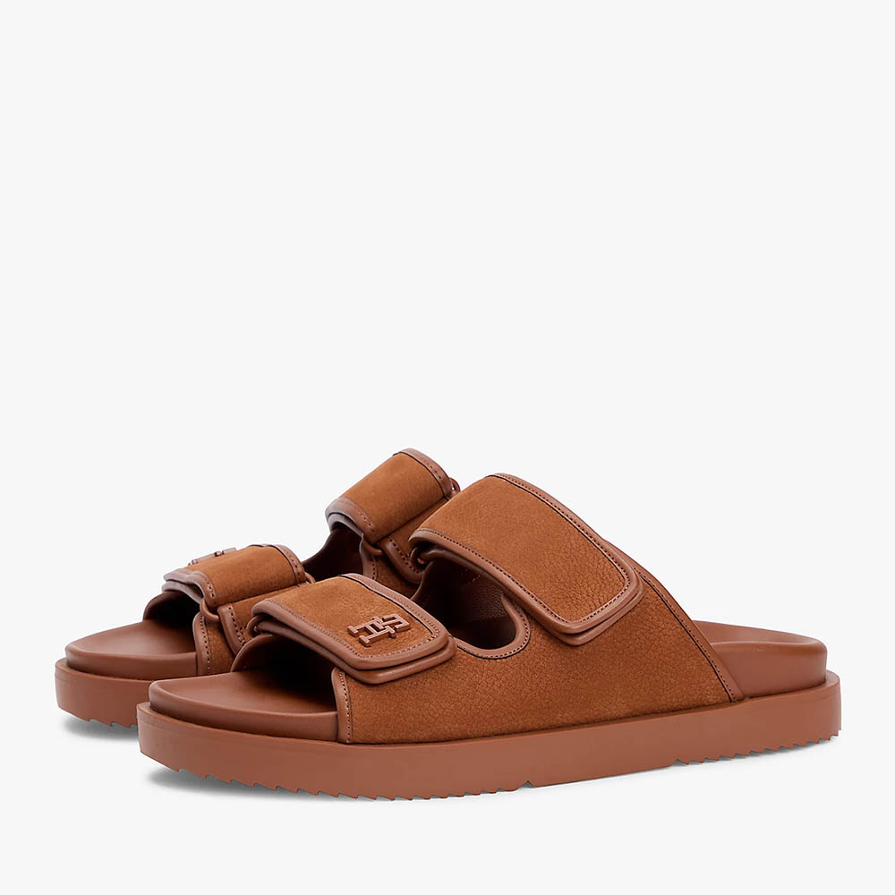 Saboți femei Tommy Hilfiger maro din piele 3411DST9298CO - imagine 2