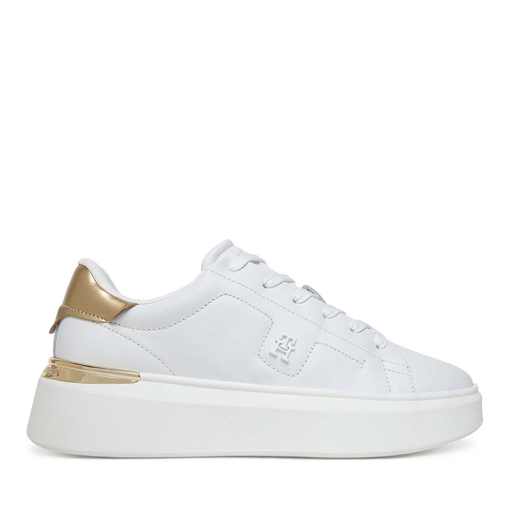 Sneakers femei Tommy Hilfiger albi din piele cu logo 3410DP8817A
