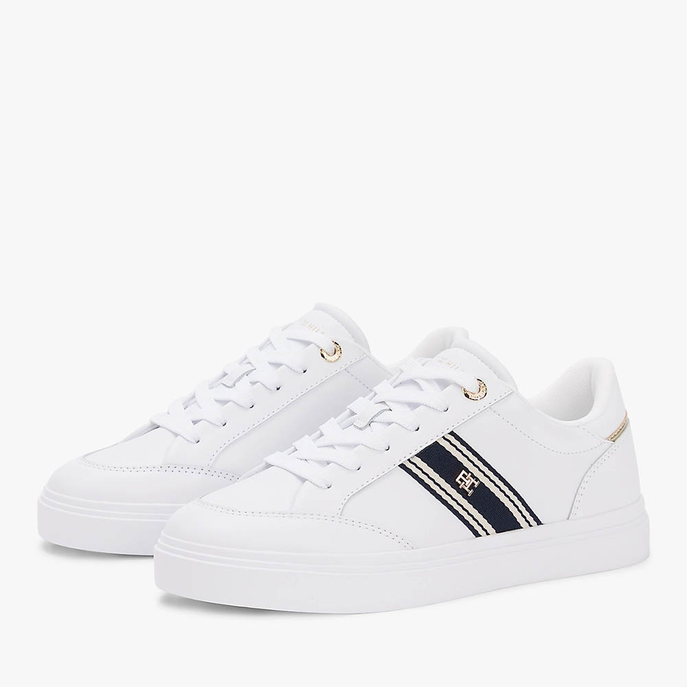 Sneakers femei Tommy Hilfiger albi din piele și sintetic 3411DP9354A - imagine 2