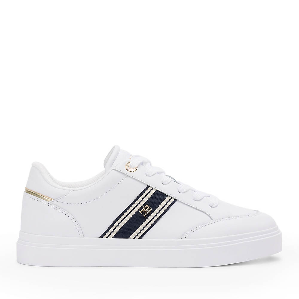 Sneakers femei Tommy Hilfiger albi din piele și sintetic 3411DP9354A