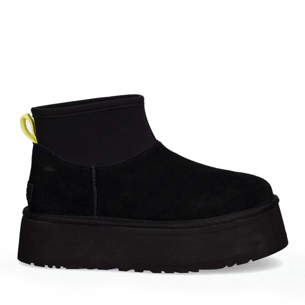 Ghete femei UGG Classic Mini Dipper, negre din piele întoarsă 2390DG1168170VN