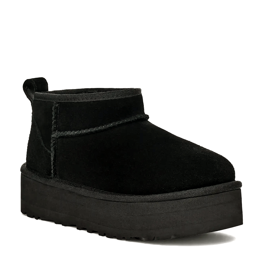 Ghete femei UGG Classic Ultra Mini Platform black din piele întoarsă 2390DG1157791KVN - 1 | YEO