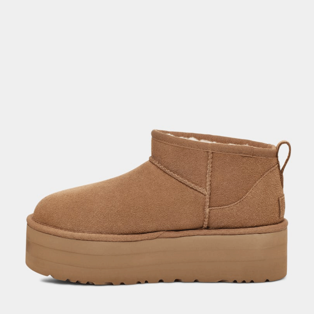 Ghete femei UGG Classic Ultra Mini Platform Chestnut din piele întoarsă 2390dg1135092vco