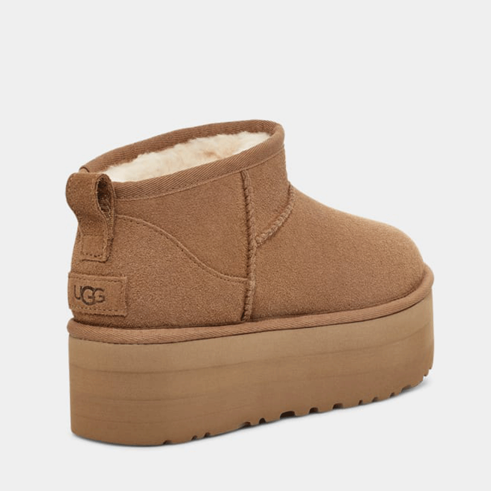 Ghete femei UGG Classic Ultra Mini Platform Chestnut din piele întoarsă 2390dg1135092vco