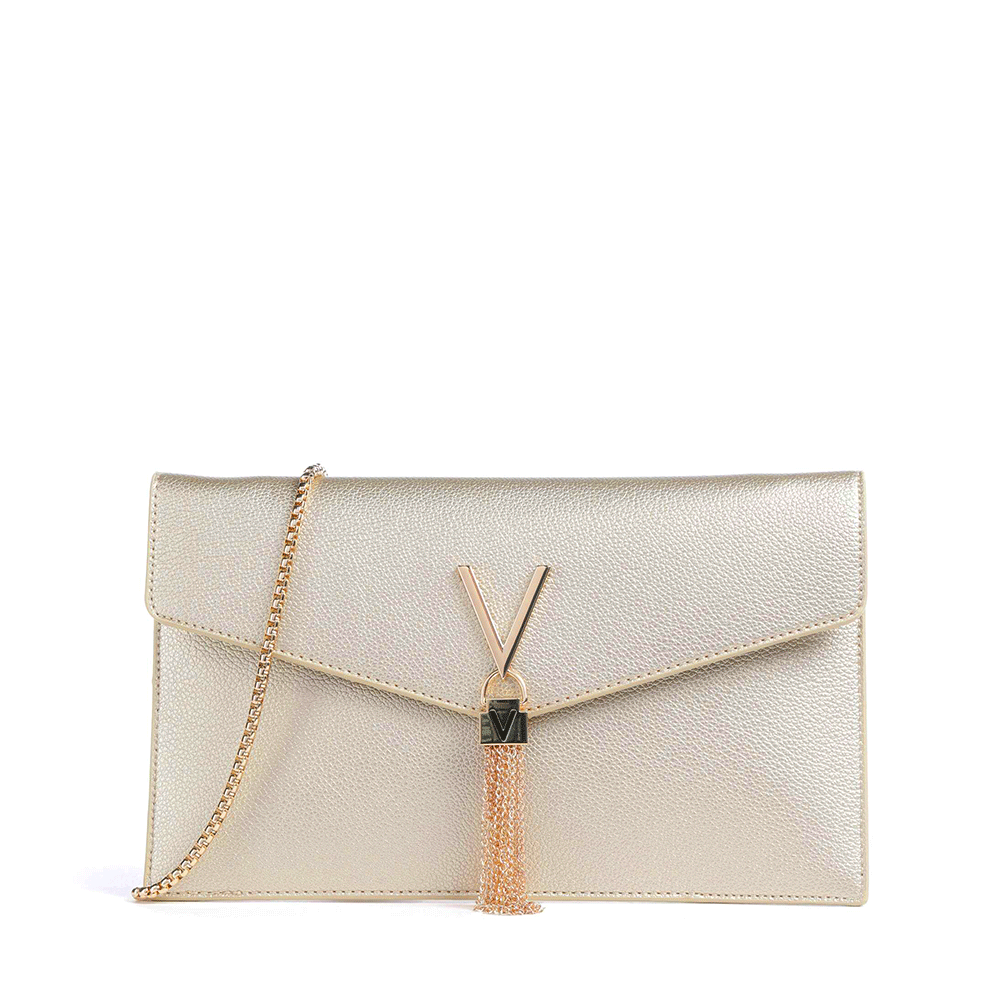 Poseta plic femei Valentino Luxe aurie cu logo frontal 1951PLSVBS9XJ17AU