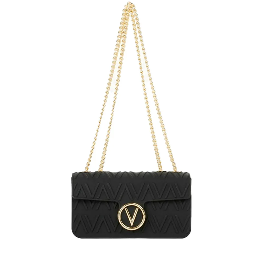 Poșetă satchel femei Valentino Bubble neagră cu logo 1951PLSVBSA0N09N