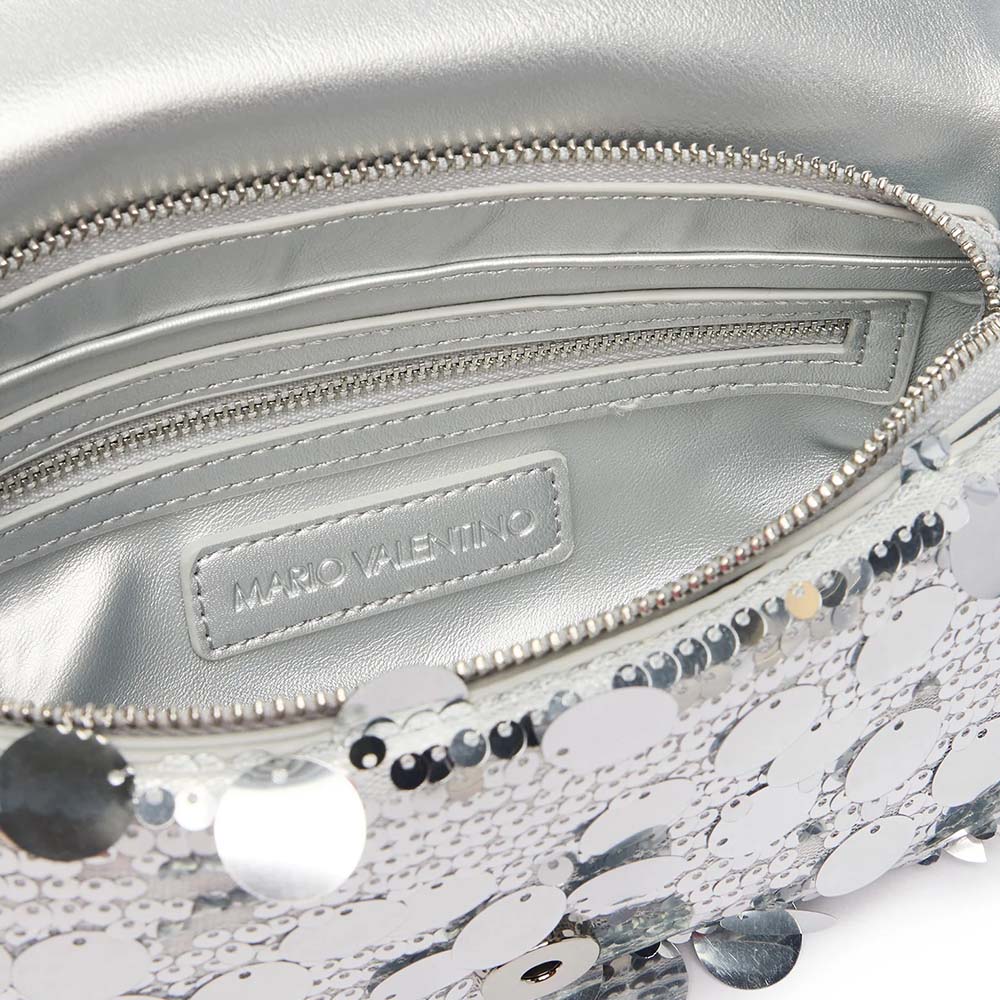 Poșetă crossbody femei Valentino Sleet argintie 1952POSSVBSA6R09AG