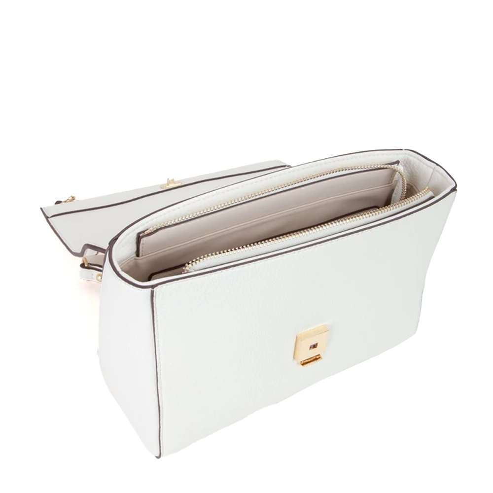 Poșetă satchel femei Valentino Samantha albă cu logo 1959POSS8YA09A