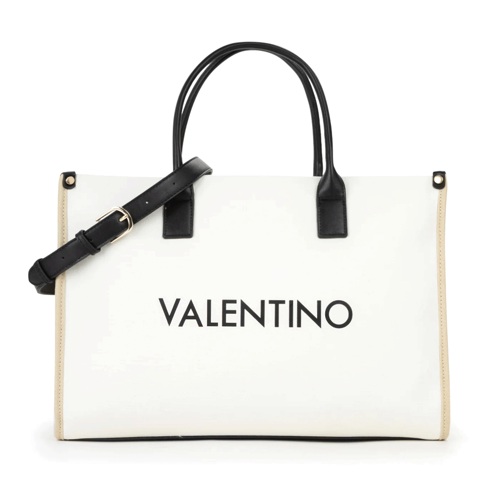 Poseta shopper femei Valentino Acantha Re bej cu logo 1951POSSVBS9U304BE