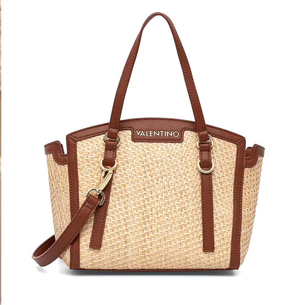 Poșetă shopper femei Valentino Demetra bej cu logo 1951POSSVBS9R901BE