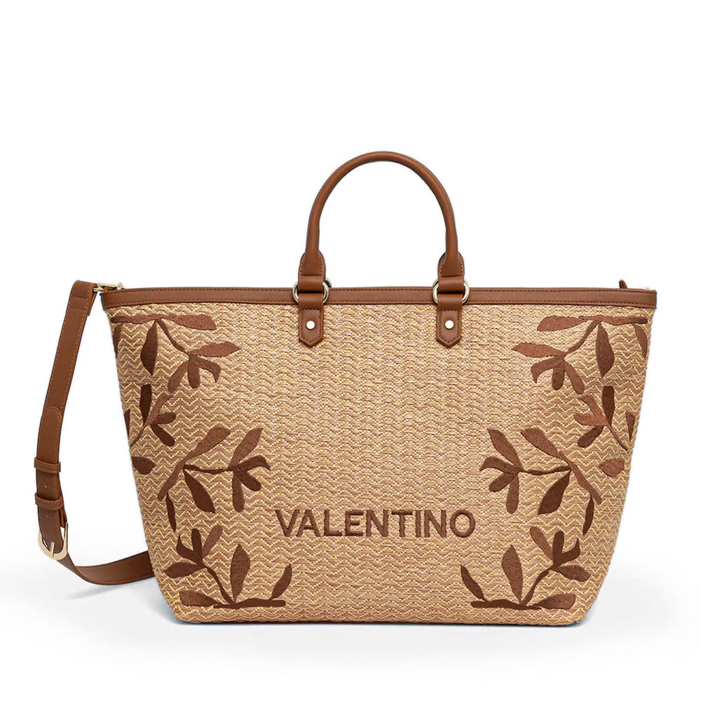 Poșetă shopper femei Valentino Kore bej cu logo 1951POSSVBS9TG04BE