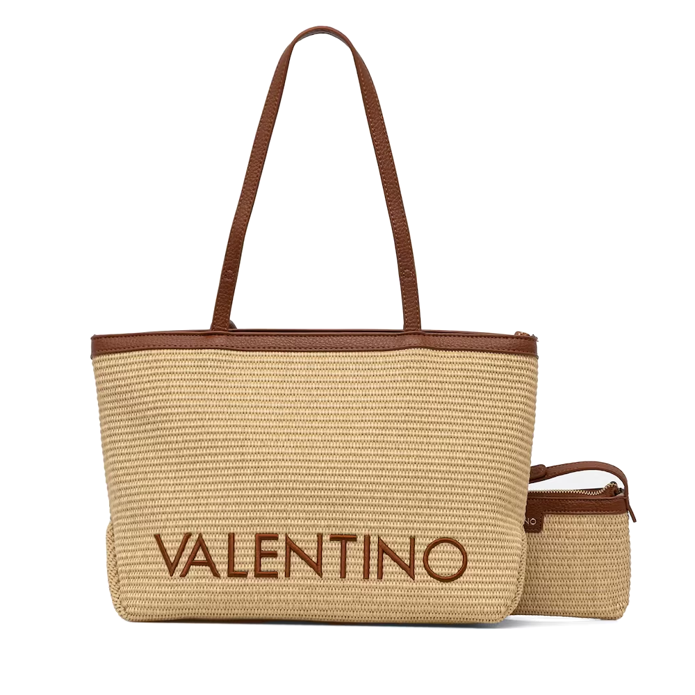 Poșetă shopper femei Valentino Maiam bej cu logo 1951POSSVBS9TE01BE