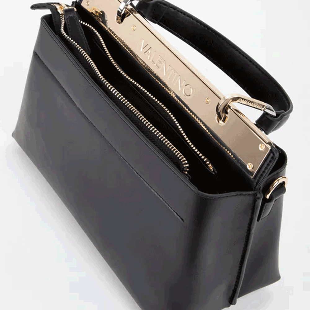 Valentino Victoria black women's tote bag in bag with metal logo 1959POSS8P637N