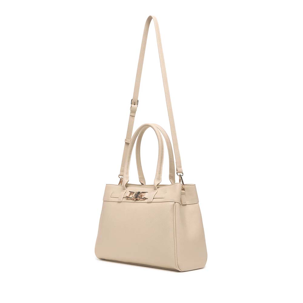 Poșetă tote femei Valentino Alina Re bej cu accesoriu deco 1951POSSVBS9QB01BE - imagine 2